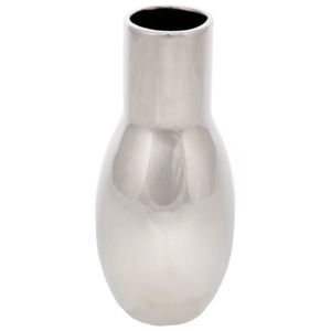 Keramická váza Belly, 9 x 21 x 9 cm, strieborná vyobraziť