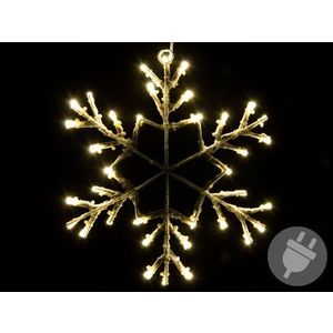 Nexos 42991 Vianočná LED dekorácia - snehová vločka - 30 cm teple biela vyobraziť