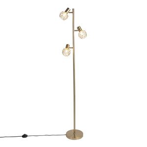 Dizajnová stojaca lampa zlatá 3-svetlá nastaviteľná - Mesh vyobraziť