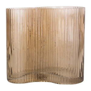 Svetlohnedá sklenená váza PT LIVING Wave, výška 18 cm vyobraziť
