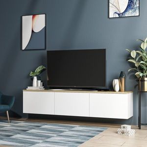 TV stolík Neon 160 cm dub/biela vyobraziť