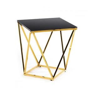 HowHomely Konferenčný stolík DIAMANTA 50x50 cm zlatá/čierna vyobraziť