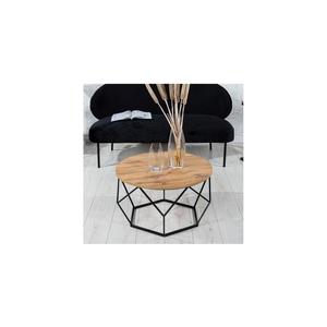 HowHomely Konferenčný stolík MARMUR 40x70 cm čierna/hnedá vyobraziť