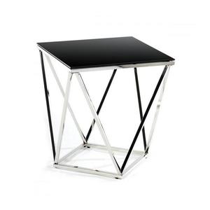 HowHomely Konferenčný stolík DIAMANTA 50x50 cm chróm/čierna vyobraziť