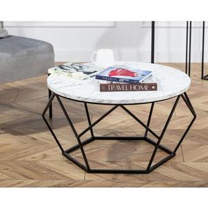 HowHomely Konferenčný stolík MARMUR 40x70 cm čierna/biela vyobraziť
