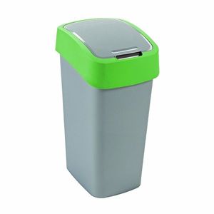 CURVER - Odpadkový kôš Flipbin 50 l, strieborno - zelený vyobraziť