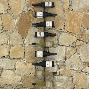 Nástenný stojan na víno na 9 fliaš Dekorhome Čierna vyobraziť