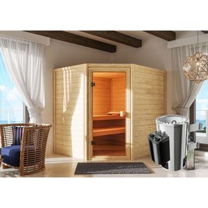 Interiérová fínska sauna s kamny 3, 6 kW Dekorhome vyobraziť