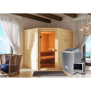 Interiérová fínska sauna s kamny 9 kW Dekorhome vyobraziť