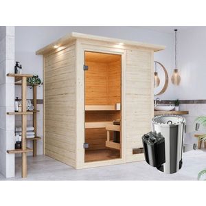 Interiérová fínska sauna 145 cm s kamny 3, 6 kW Dekorhome vyobraziť