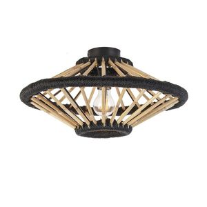 Orientálne stropné svietidlo bambusové s čiernym 46 cm - Evalin vyobraziť