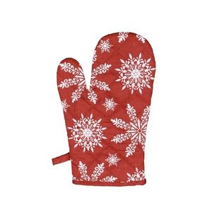 Forbyt Vianočná kuchynská chňapka s magnetom Vločky červená, 18 x 28 cm vyobraziť