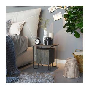 Nočný stolík ACRES 45x40 cm hnedá/čierna vyobraziť