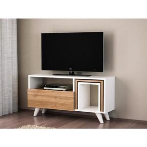TV stolík NOVELLA 51x90 cm biela/hnedá vyobraziť
