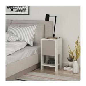 Nočný stolík EMA 55x30 cm biela/béžová vyobraziť