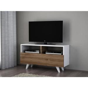 TV Stolík NOVELLA 50, 6x90 cm biela/hnedá vyobraziť