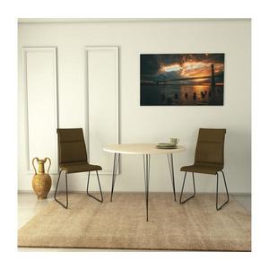 Jedálenský stôl SANDALF 75x90 cm béžová/čierna vyobraziť