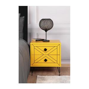 Nočný stolík LUNA 55x50 cm žltá vyobraziť