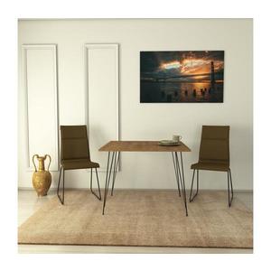 Jedálenský stôl SANDALF 75x90 cm hnedá/čierna vyobraziť