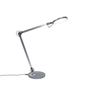 Dizajnová stolná lampa šedá vrátane LED s bezdrôtovou nabíjačkou - Don vyobraziť