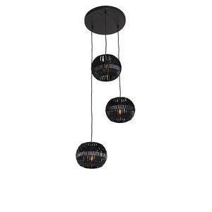 Moderné závesné svietidlo čierne 3-svetlo - Zoë vyobraziť