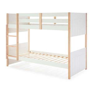 Biela poschodová detská posteľ z borovicového dreva 90x190 cm Kiara – Marckeric vyobraziť