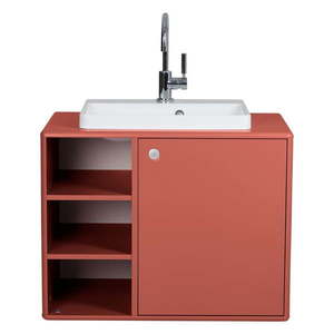 Červená závesná skrinka s umývadlom bez batérie 80x62 cm Color Bath – Tom Tailor vyobraziť