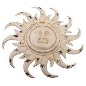 Biela nástenná kovová dekorácia Dakls Sun vyobraziť