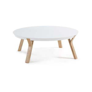 Biely konferenčný stolík Kave Home Solid, Ø 90 cm vyobraziť