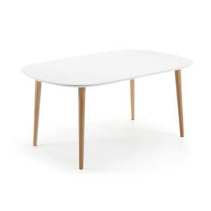 Biely rozkladací jedálenský stôl s bielou doskou 100x160 cm Oqui – Kave Home vyobraziť