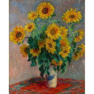 Reprodukcia obrazu Claude Monet - Bouquet of Sunflowers , 50 × 40 cm vyobraziť