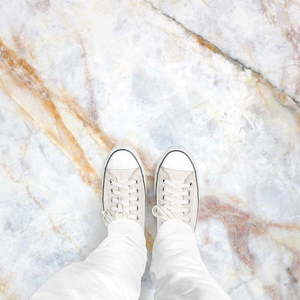 Nálepka na podlahu Ambiance Authentic White Marble, 40 x 40 cm vyobraziť
