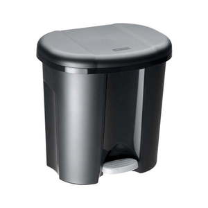 Čierny pedálový odpadkový kôš z recyklovaného plastu 20 l Duo - Rotho vyobraziť