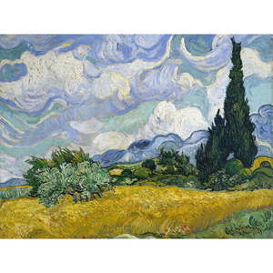 Reprodukcia obrazu Vincent van Gogh - Wheat Field with Cypresses, 60 x 45 cm vyobraziť