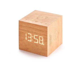 Budík z čerešňového dreva Gingko Cube Plus vyobraziť