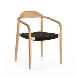 Drevená stolička s čiernym sedákom Kave Home Glynis vyobraziť
