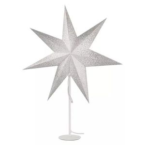 EMOS Vianočná papierová hviezda bielo-strieborná so stojanom 45cm DCAZ14 vyobraziť