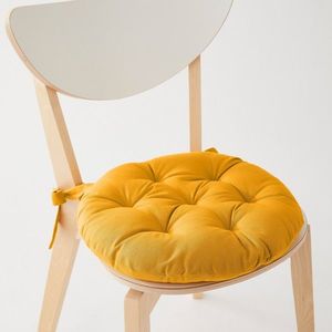 Súprava 2 jednofarebných okrúhlych sedákov na stoličku žltá pr. 40cm vyobraziť