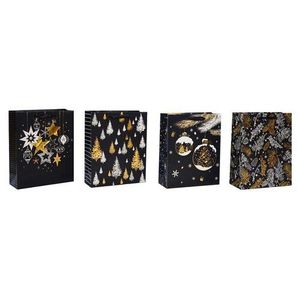 Sada vianočných darčekových tašiek 4 ks, čierna, 26 x 32 x 10 cm vyobraziť