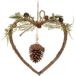 Závesná vianočná dekorácia Woody Heart, 34 x 34 x 7 cm vyobraziť