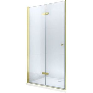 MEXEN - Lima skladacie sprchové dvere 100, číre sklo, zlatý sa stenovým profilom 856-100-000-50-00 vyobraziť