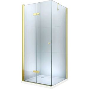 MEXEN/S - Sprchovací kút zalamovací Lima 100x90, číre sklo, zlatý + vanička 856-100-090-50-00-4010 vyobraziť
