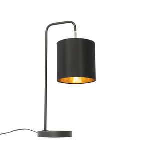 Moderná stolová lampa čierna so zlatým interiérom - Lofty vyobraziť