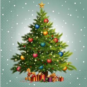 PROCOS Vianočné papierové obrúsky 33x33cm 3vrstvové stromček vyobraziť