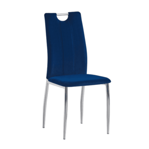 Jedálenská stolička OLIVA NEW zamat / chróm Tempo Kondela Modrá vyobraziť
