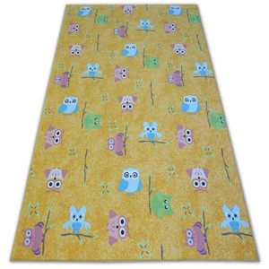 Detský kusový koberec LITTLE OWL žltý vyobraziť