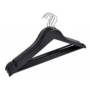 Drevený vešiak s nohavicovou tyčou RONDO 5 kusov - čierny vyobraziť