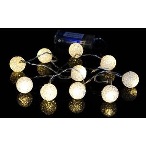 Vianočná dekoratívna reťaz - svetelné gule - 10 LED teplá biela vyobraziť