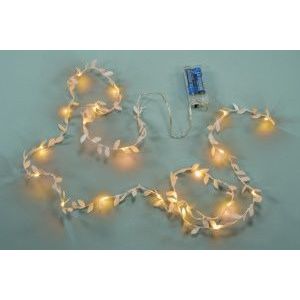 Nexos 90842 Vianočné LED osvetlenie - teple biele, 20 LED, látkové lístky vyobraziť