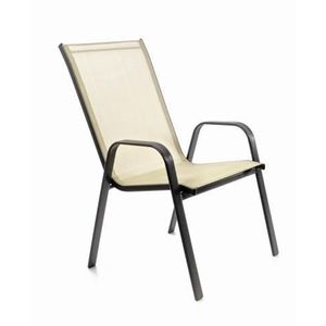 Garthen 78619 Záhradná stohovateľná stolička, 96 x 55 x 71 cm, krémová vyobraziť